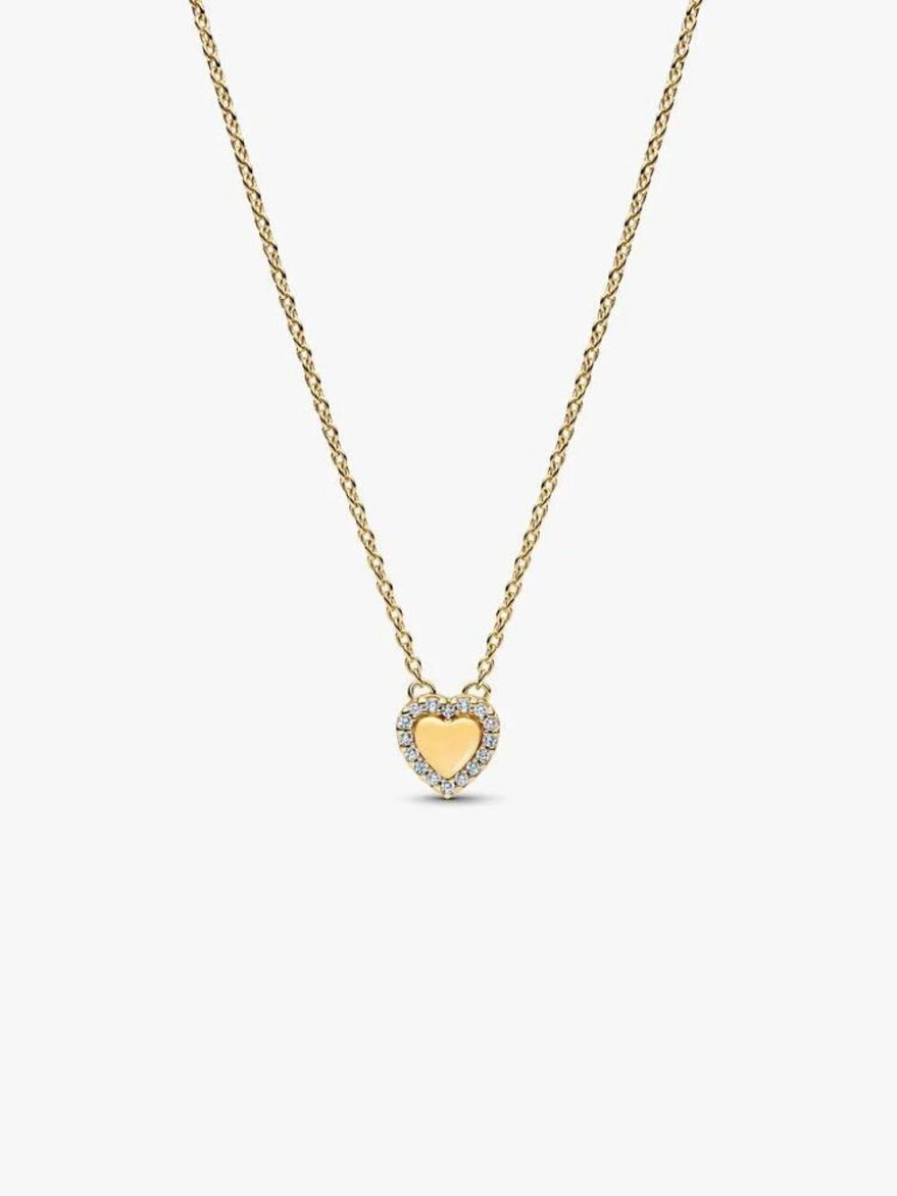 Pandora Engravable Heart Halo Collier Necklace